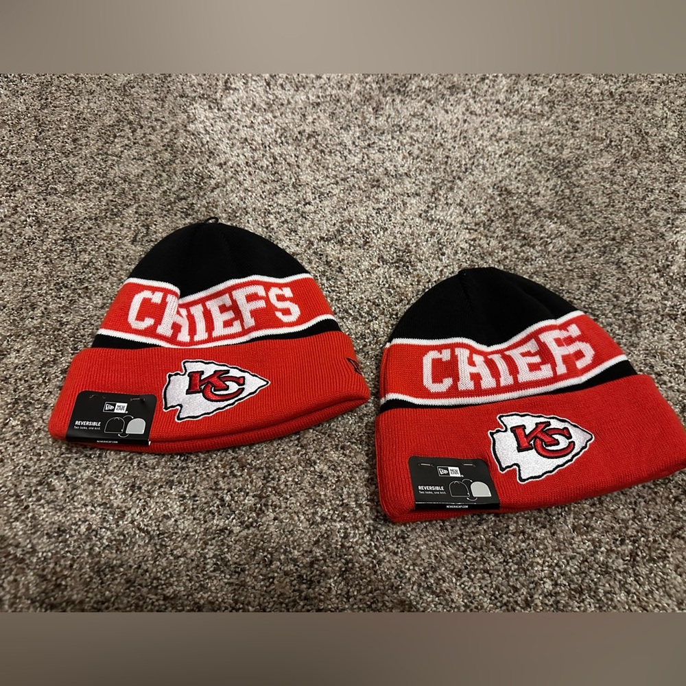 2 KC Chiefs stocking caps